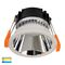 Gleam White with Chrome Insert Tri Colour Fixed Deep LED Downlight
