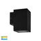 Quadru Square Black TRI Colour Fixed Down LED Wall Light
