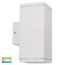 Quadru Square White TRI Colour Up & Down LED Wall Light