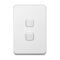 Clipsal Iconic, Switch Plate Skin, 2 Gang, Horizontal/Vertical Mount, Clip-On - Extra Vivid White