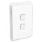 Clipsal Iconic, Switch, Vertical 2 Gang, 1/2 Way 10AX,230/240V, IP44 - Vivid White