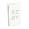 Clipsal Iconic, Switch, Vertical 4 Gang, 1/2 Way 10AX,230/240V, IP44 - Vivid White