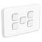 Clipsal Iconic, Flush Switch, Horizontal Mount, 5 Gang, 1-Way/2-Way, 230/240V 10AX - Vivid White