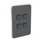 Clipsal Iconic, Switch Plate Skin, 4 Gang, Horizontal/Vertical Mount - Anthracite
