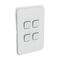 Clipsal Iconic, Switch Plate Skin, 4 Gang, Horizontal/Vertical Mount - Cool Grey
