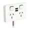 Clipsal Iconic, Double Power Point with Dual USB Charger, Horizontal Mount, 250V, 10A - Vivid White
