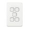 Clipsal Iconic, Flush Switch, Vertical Mount, 5 Gang, 230/240V, 10Ax1-Way/2-Way - Vivid White