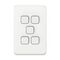 Clipsal Iconic, Switch Plate Skin, 5 Gang, Horizontal/Vertical Mount - Vivid White