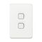 Clipsal Iconic, Switch Plate Skin, 2 Gang, Horizontal/Vertical Mount, Clip-On - Vivid White