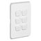 Clipsal Iconic, Switch Plate Skin, 6 Gang, Horizontal/Vertical Mount - Extra Vivid White