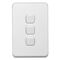 Clipsal Iconic, Switch Vertical, 3 Gang, 10AX,230/240V, Bulk Pack 40 - Extra Vivid White