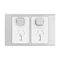 Clipsal Iconic, Styl Double Power Point Skin, Horizontal Mount, 250V, 10A - Silver