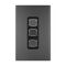 Clipsal Iconic, Styl Switch Plate Skin, Vertical/Horizontal, 3 Gang - Silver Shadow