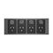 Clipsal Iconic, Styl Quad Power Point Skin, Horizontal Mount, 250V, 10A - Silver Shadow