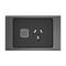 Clipsal Iconic, Styl Single Power Point Skin, Horizontal Mount, 250V, 10A - Silver Shadow
