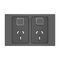 Clipsal Iconic, Styl Double Power Point Skin, Horizontal Mount, 250V, 10A - Silver Shadow