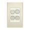 Clipsal Iconic, Styl Switch Plate Skin, Vertical/Horizontal, 4 Gang - Crowne