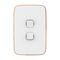 Clipsal Iconic, Essence Switch Plate Skin, 2 Gang, Vertical/Horizontal, Clip-On - Arctic White