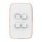 Clipsal Iconic, Essence Switch Plate Skin, 4 Gang, Vertical/Horizontal, Clip-On - Arctic White