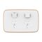 Clipsal Iconic, Essence Double Power Point Skin, Horizontal Mount, 250V, 10A, Clip-On - Arctic White