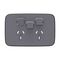 Clipsal Iconic, Essence Double Power Point Skin with 1 Extra Switch, Horizontal Mount, 250V, 10A, Clip-On - Ash Grey