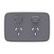 Clipsal Iconic, Essence Double Power Point Skin, Horizontal Mount, 250V, 10A, Clip-On - Ash Grey