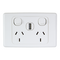 2000 Series, Power Outlet, Twin with 1 x 30USBAM - White Electric