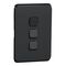 Clipsal Iconic, Switch Plate Skin, 3 Gang, Horizontal/Vertical Mount - Extra Black