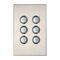 C-Bus, SpaceLogic Wall Plate, Saturn, A-Series, Key Input unit, 6 keys - Stainless Steel