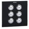 C-Bus, SpaceLogic Wall Plate, Saturn, E-Series, Key Input unit, 6 keys - Black
