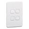 Clipsal Iconic, Switch Plate Skin, 4 Gang, Horizontal/Vertical Mount - Extra Vivid White