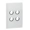 C-Bus Control and Management System, Glass Fascia, 4 Gang, Saturn Series, Rectangular - Pure White