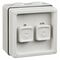 Clipsal - 56 Series, Surface Switch, 2 Gang, 1 Pole, 250VAC, 10A, Twin Sliding, Auto/Man/On/Off - Grey