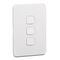 Clipsal Iconic, Switch Plate Skin, 3 Gang, Horizontal/Vertical Mount - Extra Vivid White