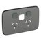 Clipsal Iconic, Essence Skin Connected Socket, Wiser, Horizontal Twin - Ash Grey