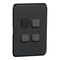 Clipsal Iconic, Switch Plate Skin, 4 Gang, Horizontal/Vertical Mount - Extra Black