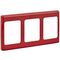 2000 Series, Flush Surround, 3 Gang, Vertical Mount, Curved Sided, Standard Pattern - Red