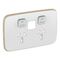 Clipsal Iconic, Essence Skin Connected Socket, Wiser, Horizontal Twin - Arctic White