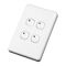 C-Bus Control and Management System, Plastic Plate Wall Switches, 4 Button - White Electric