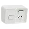 Clipsal Iconic Outdoor, Single Switched Socket Outlet with timer, 10A, 250V - Extra Vivid White