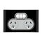 Saturn Series, Double Switch Power Point, 250V, 10A, Non-removable, Extra Switch - Espresso Black