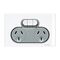 Saturn Series, Double Switch Power Point, 250V, 10A, Non-removable, Extra Switch - Pure White
