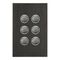 Saturn Series, push-button Switch LED, 6 Gang, 250V, 16AX/20A - Horizon Black