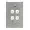Metal Plate Series, Flush Switch, 4 Gang, 250VAC, 10A, Range, BSL Style, Standard, Vert - White Electric