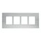 Medilec, Flush Mount Metal Plate, Wall Boxes, 4 Gang, Fascia