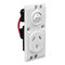 Medilec, Single Switched Socket Module - "O" Style, 10A Double Pole - Vertical - White Electric