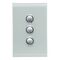 Saturn Series, push-button Switch, 3 Gang, 250V, 16AX/20A - Ocean Mist