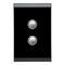 Saturn Series, push-button Switch LED, 2 Gang, 250V, 16AX/20A - Espresso Black