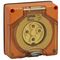 Clipsal - 56 Series, Socket Outlet, Surface 4P Round 10A Less Enclosure - Resistant Orange