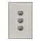 Saturn Series, push-button Switch, 3 Gang, 250V, 16AX/20A - Horizon Silver